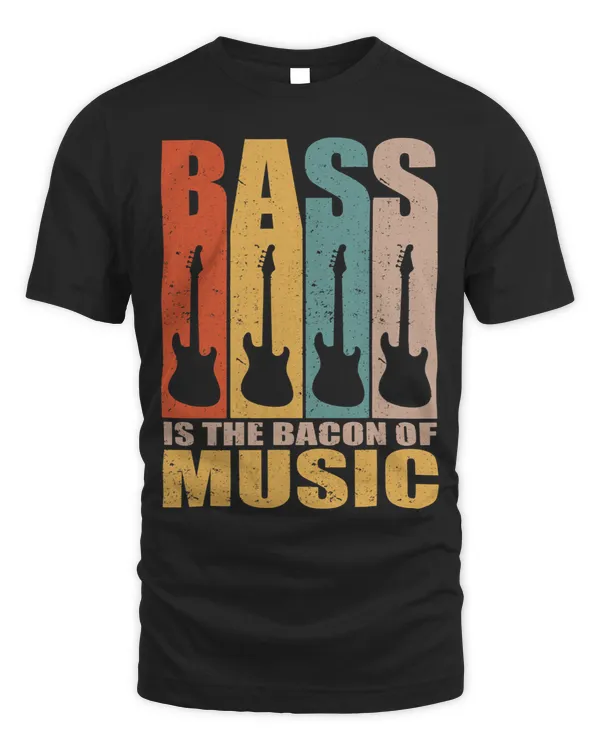 Guitarist Retro Bass Is The Bacon Of Music Vintage Bass Guitar