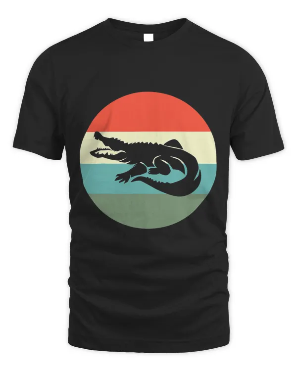 Vintage Colorful Crocodile Retro Alligator