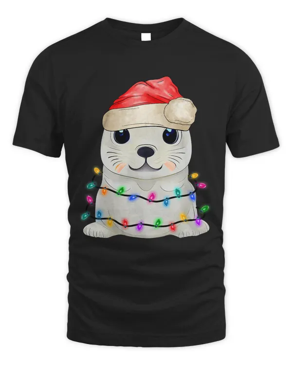 Water Seal Christmas Tree Light Tangled Pajama Xmas Graphic