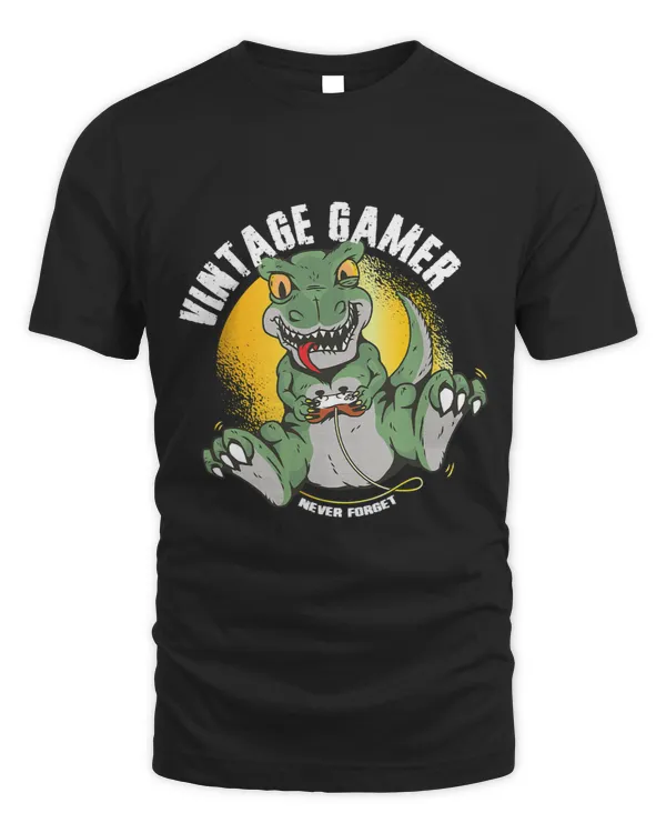 Vintage Gamer Never Forget TRex Video Games Dinosaur