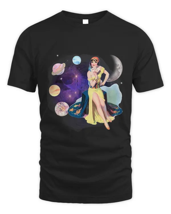 Vintage Gypsy Fortune Teller Art Boho Design Moon Cosmos Sky