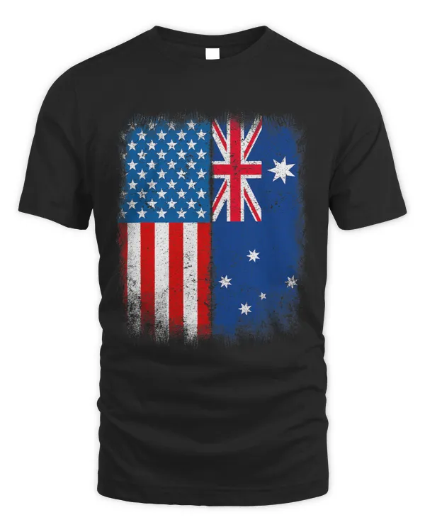 Vintage Half American Half Australian Flag Usa Australia Us