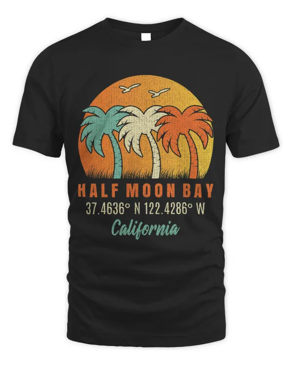 Vintage Half Moon Bay California Sunset Palm Tree Souvenir