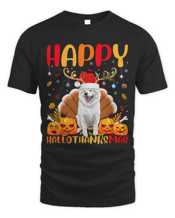 Funny Dog Lover Happy American Eskimo Dog HelloThanksMas