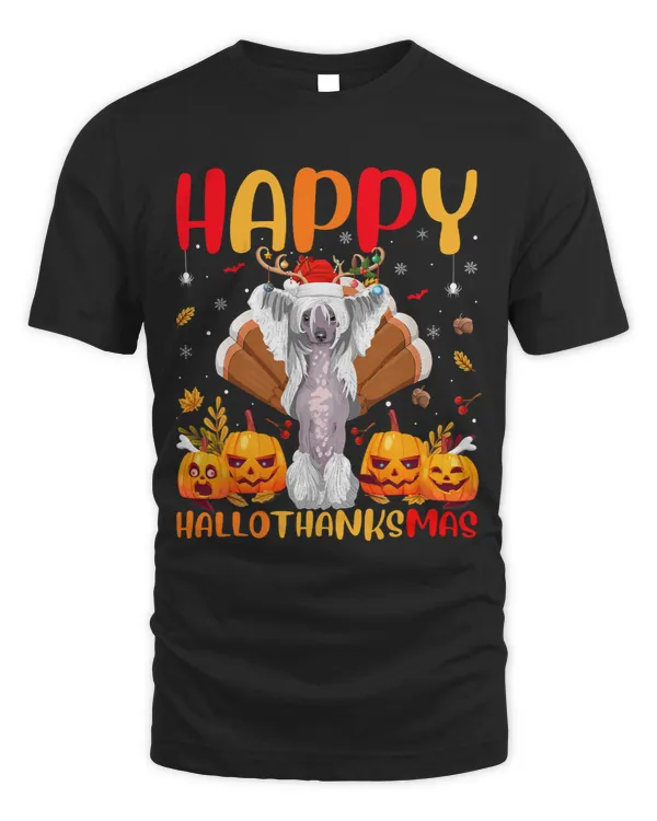 Funny Dog Lover Happy Chinese Crested Dog HelloThanksMas