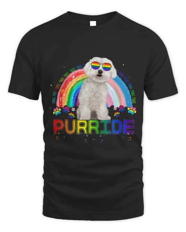 Funny Maltese Gay Pride Shirt Rainbow Sunglasses LGBTQ