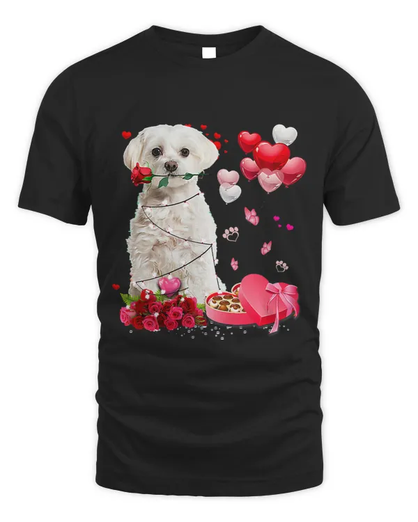 Funny Maltese Rose Heart Happy Valentine Day Dog Mom