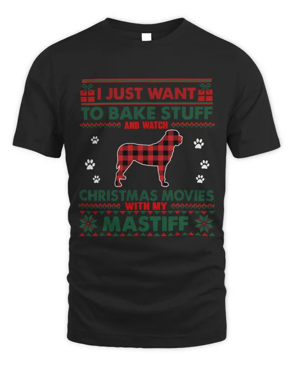 Christmas Movies With Mastiff Dog Pet Ugly Christmas Sweater