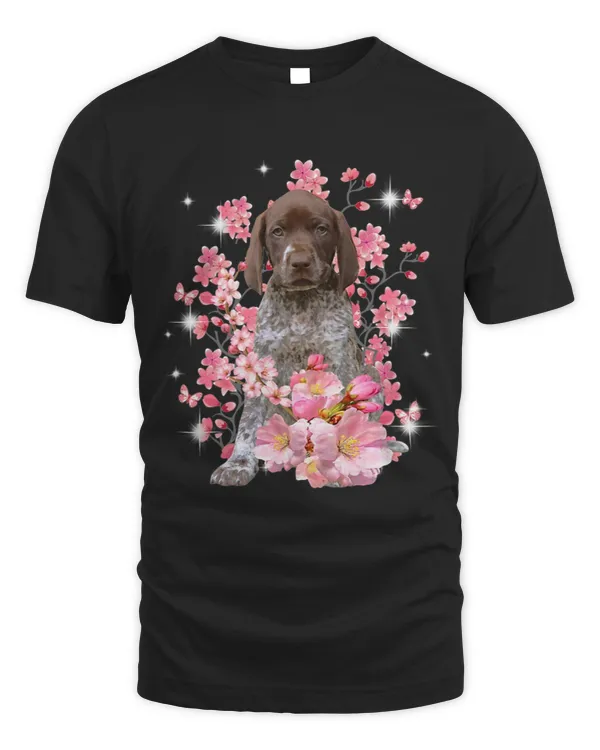 German Shorthaired Pointer Cherry Blossom Flowers