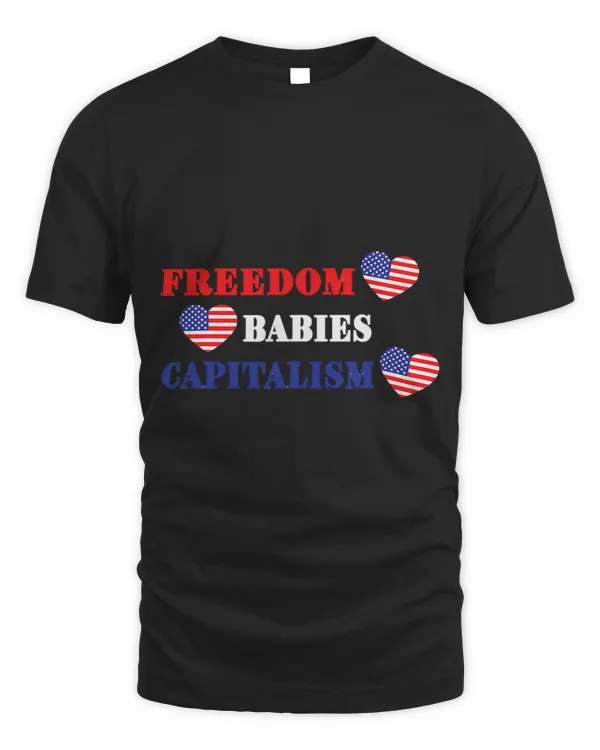 Freedom Babies Capitalism American Flag Hearts