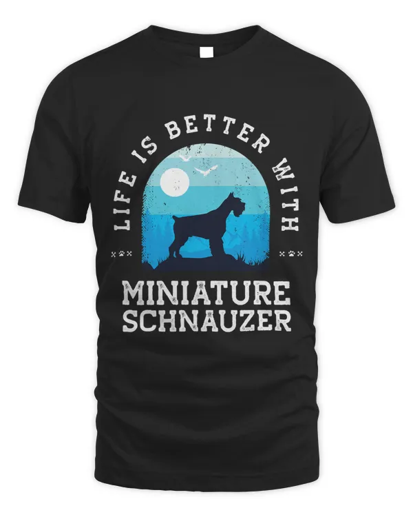 Life Better Miniature Schnauzer Vintage Blue Dog Mom Dad