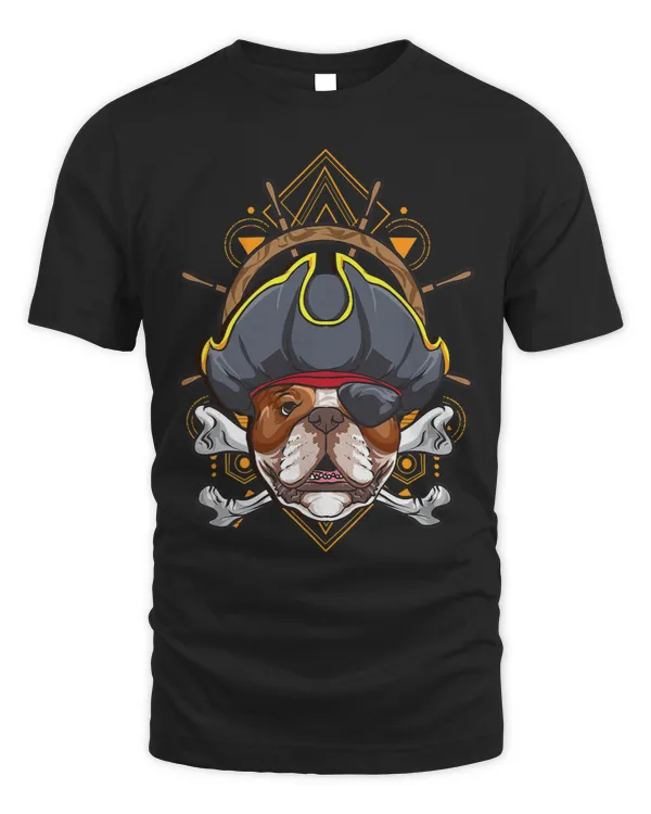 Funny Pirate English Bulldog Skull and Crossbones Flag