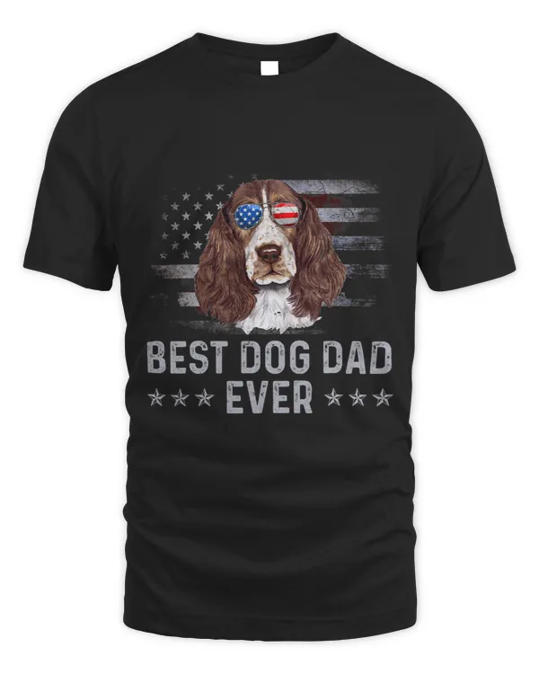 English Springer Spaniel Dad Vintage American Flag Patriotic