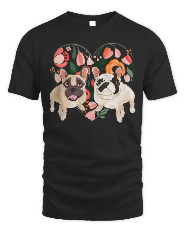 Frenchie Lover Flowers Heart Cute Dog Gift Fr