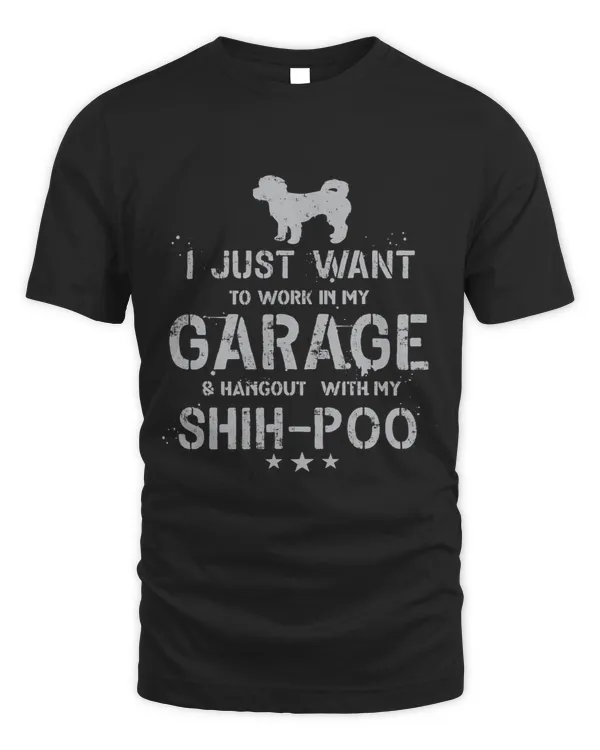 Funny ShihPoo Dad Garage Men Hang