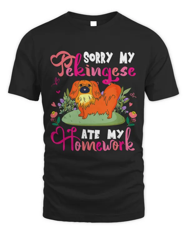 Sorry My Pekingese Ate My Homework Floral Dog Cute Student