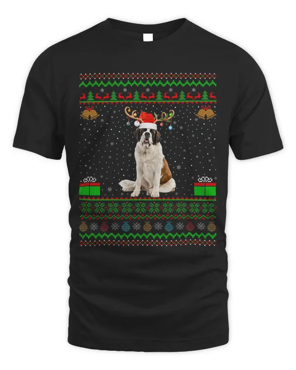 St. Bernard Santa Hat Matching Ugly Saint Bernard Christmas