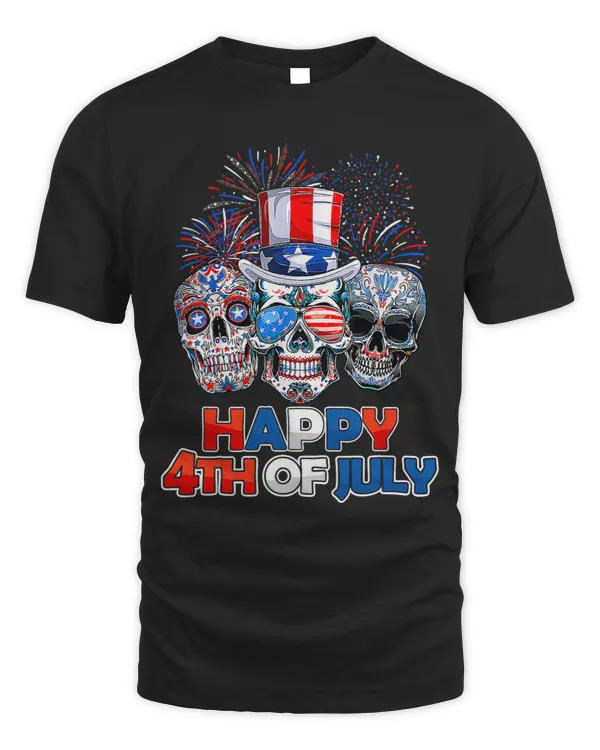 Sugar Skull Sunglasses Firework American Flag 4th Of July 1