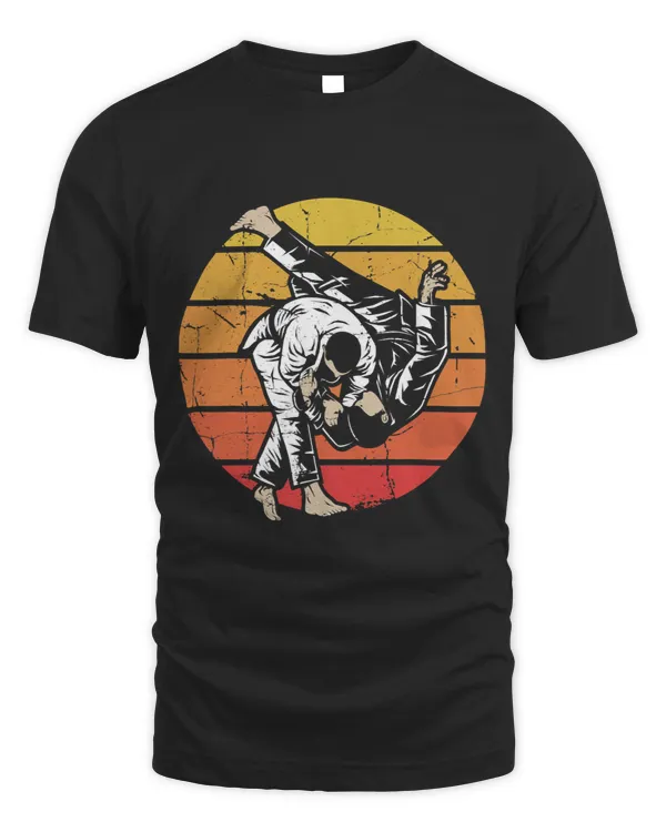 Retro Vintage Sunset Judoka Judoist Gift Idea Judo