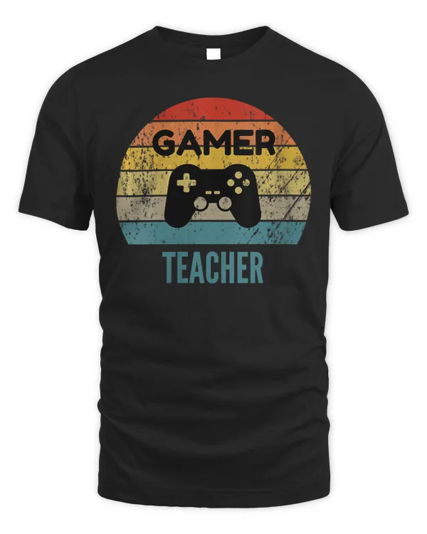Womens Gamer Teacher Vintage 60s 70s Gamin