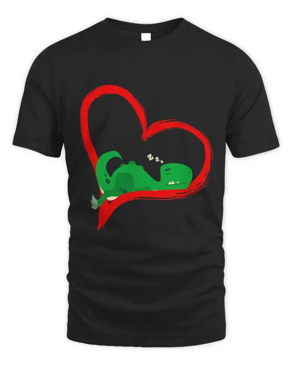 Sleeping Dinosaur With Hearts T rex Saurus Valentine Kids