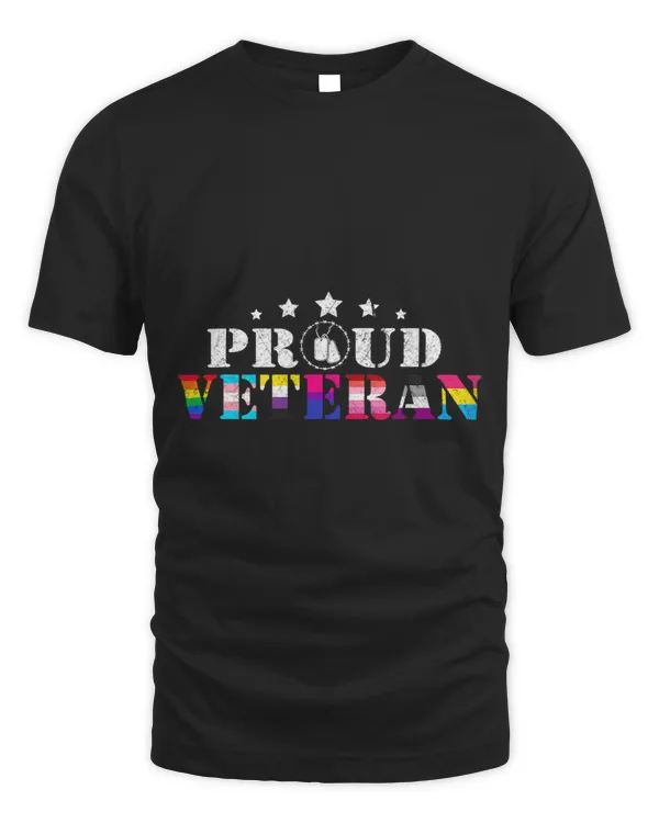 Proud Veteran LGBTQ Rainbow Flag Gay Pride Trans US Army