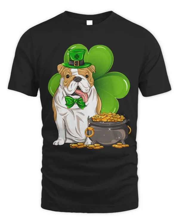 St Patricks Day Bulldog Shamrock Pet Dog Lover
