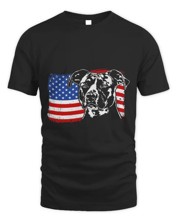 Proud American Staffordshire Terrier American Flag patriotic