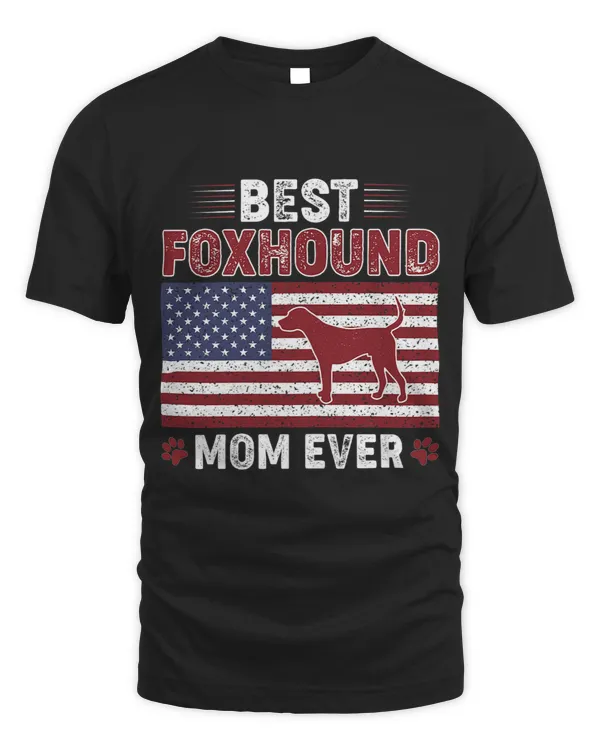 Womens Best FOXHOUND Mom Ever American flag Dog Mom
