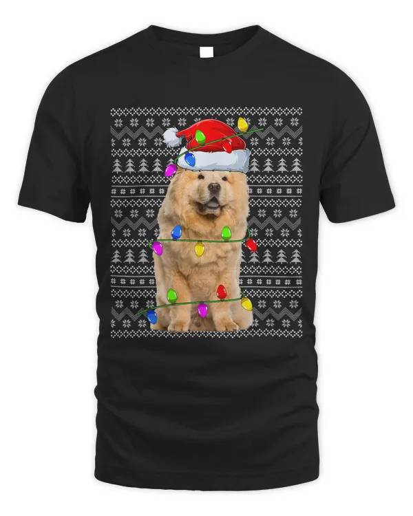 Xmas Lighting Ugly Santa Chow Chow Dog Christmas