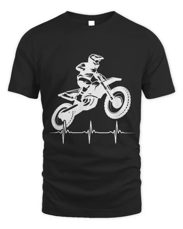 Motorcross Heartbeat Motorcycle Dirtbike Off Road EKG Line