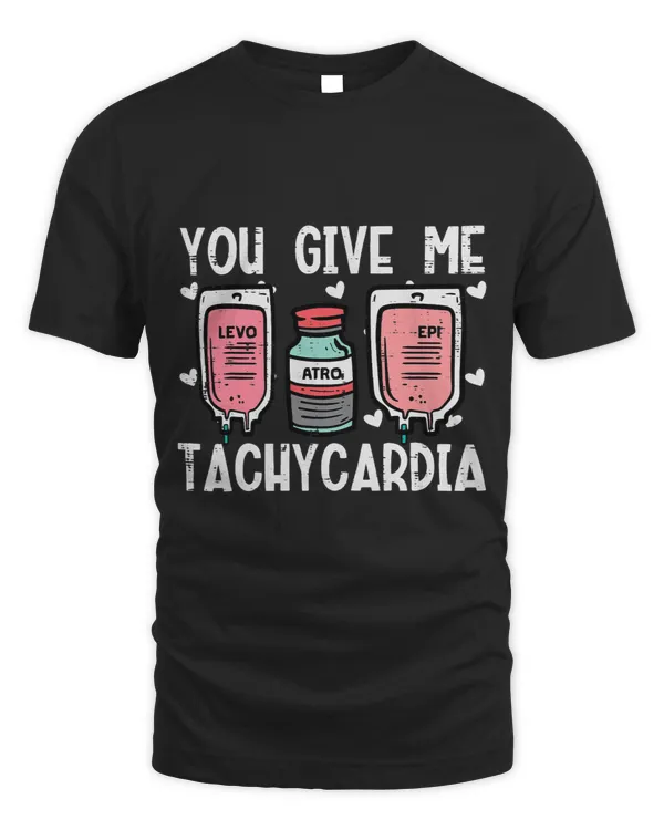 Nursing You Give Me Tachycardia Nurse Valentines Day Scrub Top Women 1