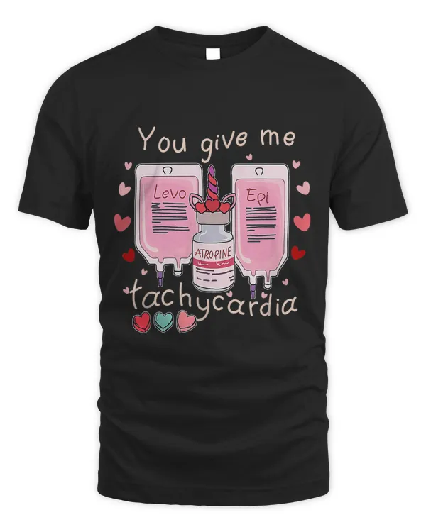 Nursing You Give Me Tachycardia Nurse Valentines Day Scrub Top Women