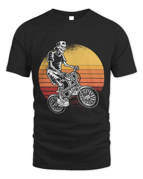 Skeleton Biking Lazy Halloween Costume Retro Bicycle
