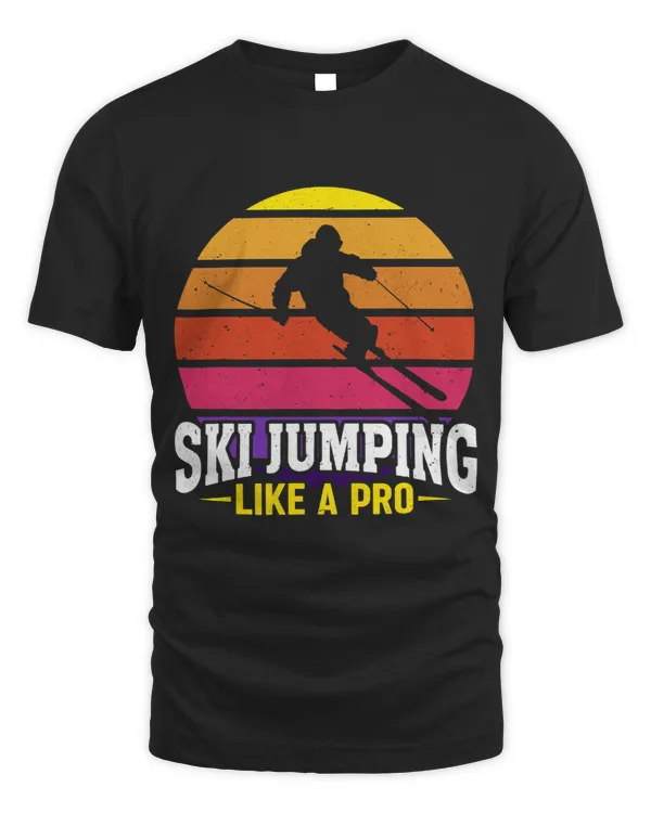 Ski Jumping Like A Pro Sunset Background