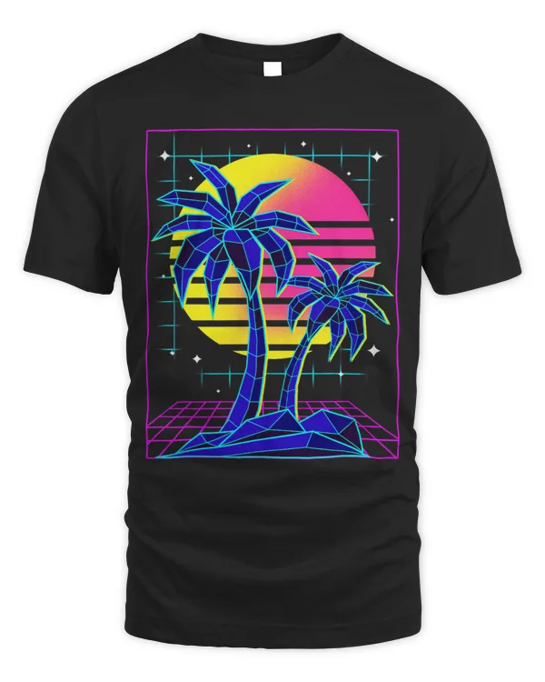 Futurism Palms 80s Electro Sunset Aesthetic Vaporwave