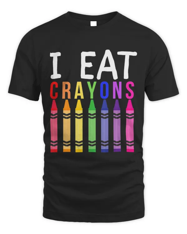 I Eat Crayons Funny Kids Coloring Drawing For Artists