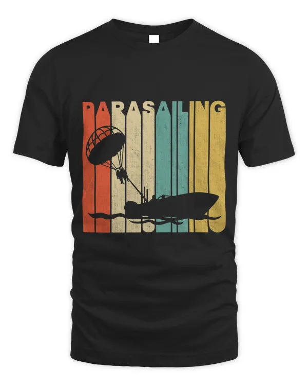 Vintage Retro Parasailing Silhouette