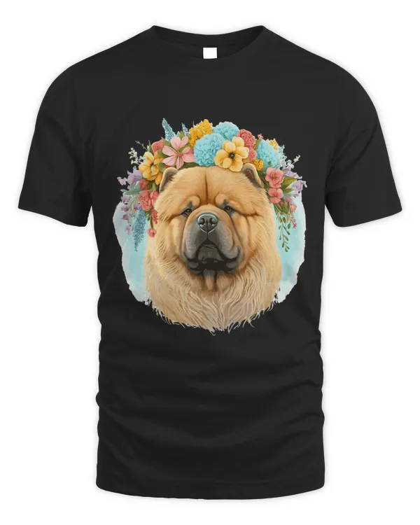 Cute Chow Chow Flower Crown Pet Dog Breed Floral Puppy
