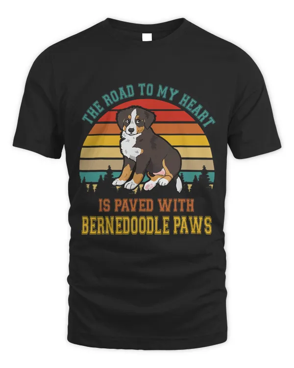 Vintage Road To My Heart Is Paved With Bernedoodle Paws