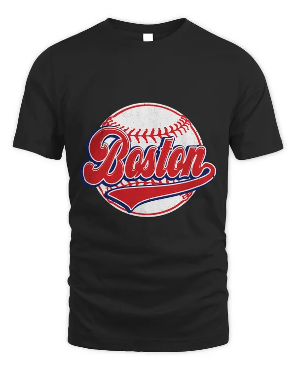 Vintage Boston Cityscape Baseball Lover For Men Women Kids 3