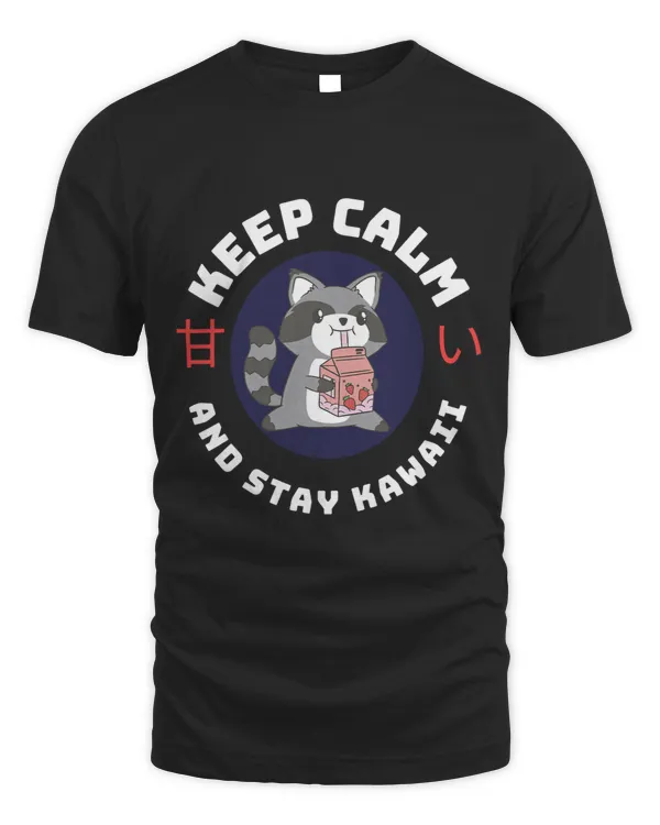 Raccoons With Strawberry Milkshake Keep Calm And Stay Kawaii
