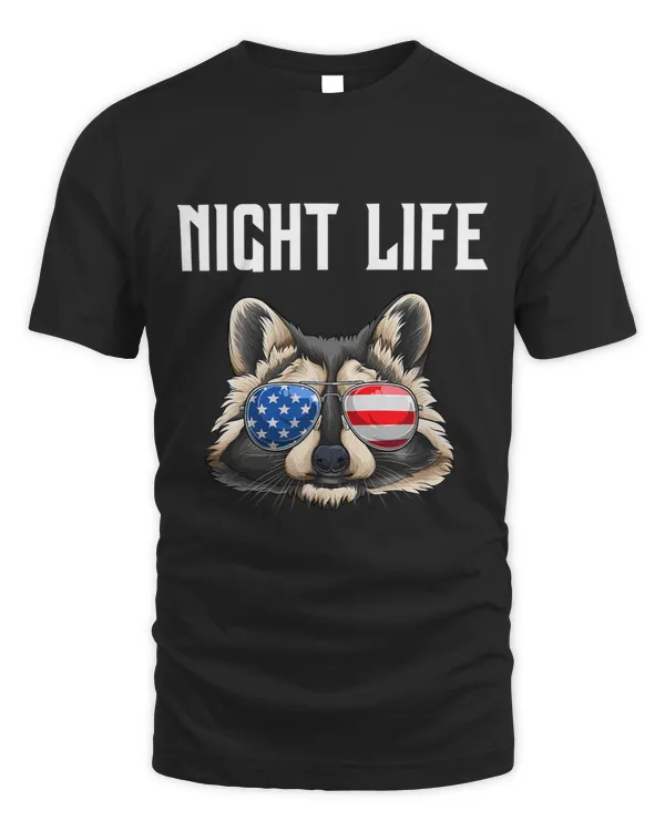 Raccoons with Sunglasses Cute Raccoon American Flag USA