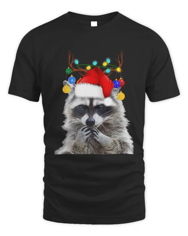 Raccoons Xmas Raccoon Santa hat Christmas Lights Pajama Racoon Lover 70