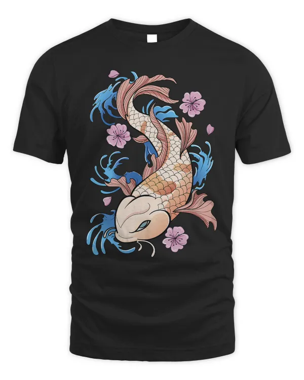 Vintage Cherry Blossom I Japanese Fish I Koi Carp