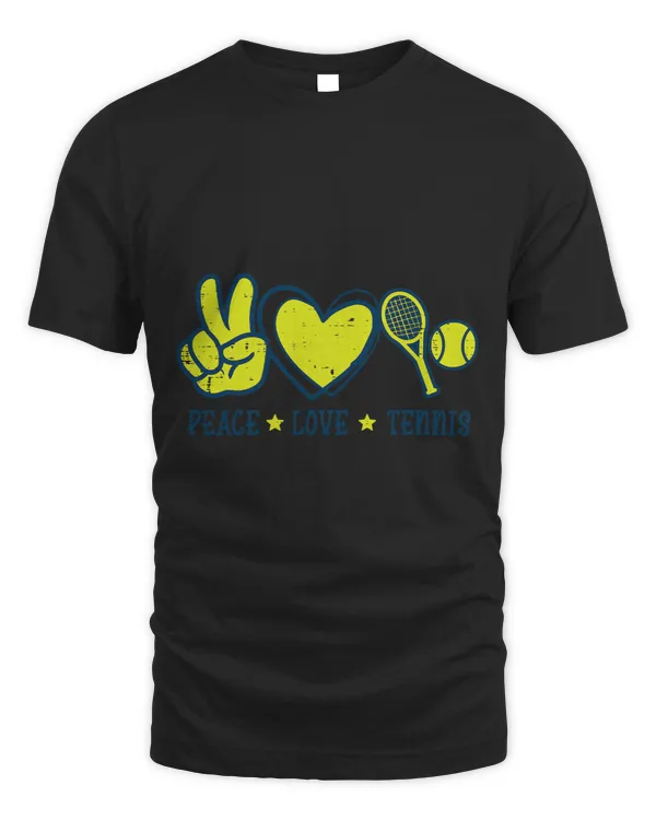 Peace Love Tennis Cool Player Coach Hippie Men Women Kids