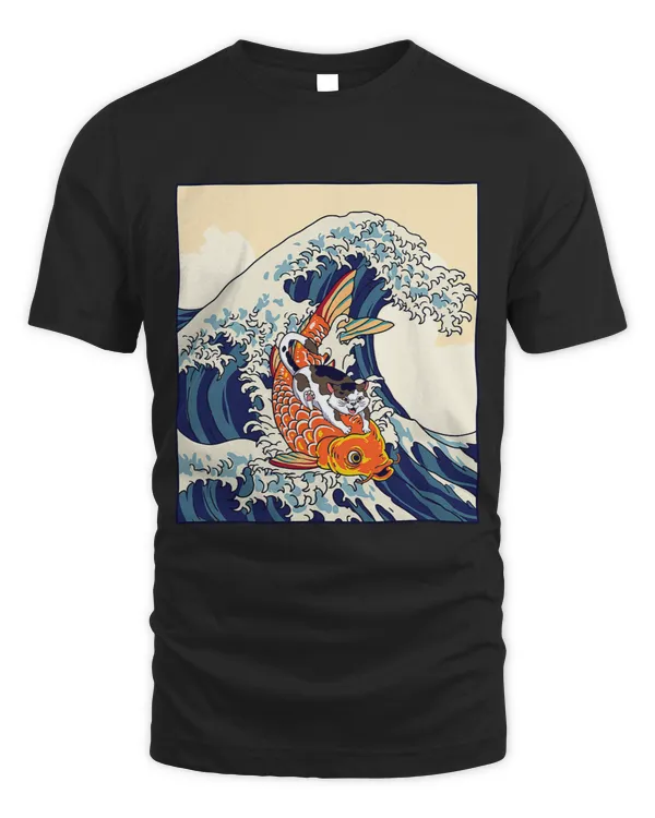 Vintage Japanese Koi Fish Great Wave Kanagawa Japan