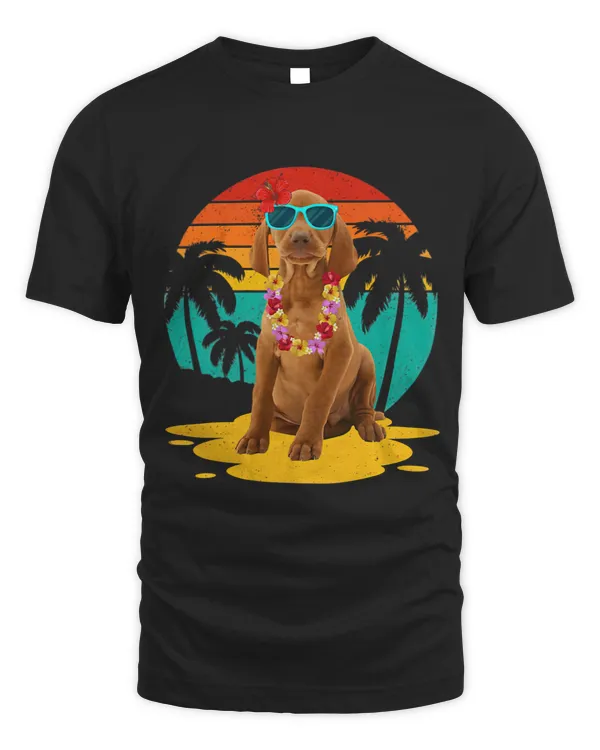 Vintage Vizsla Lover Wearing Sunglasses Hawaii Summer