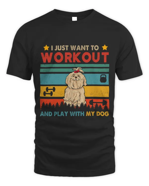 Vintage Want To Workout And Play With My Maltese Funny Gym