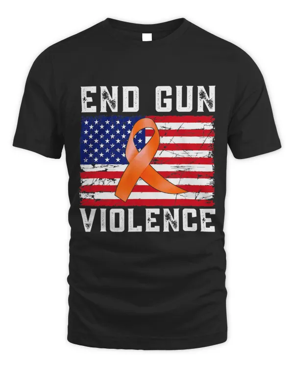 End Gun Violence USA Flag Ribbon Anti Gun Awareness Day